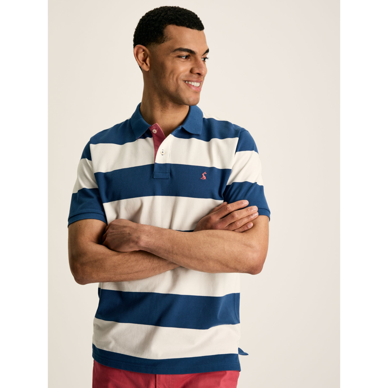 Joules Men's Filbert Polo - Blue White Stripe-1