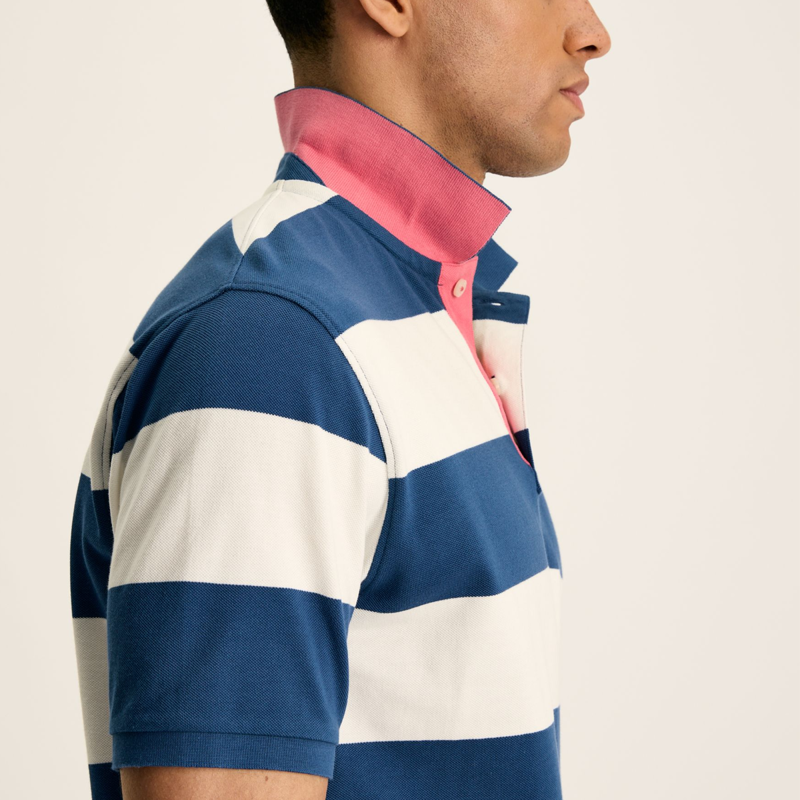 Joules Men's Filbert Polo - Blue White Stripe-3