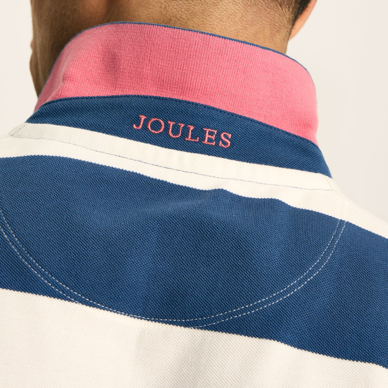 Joules Men's Filbert Polo - Blue White Stripe-4