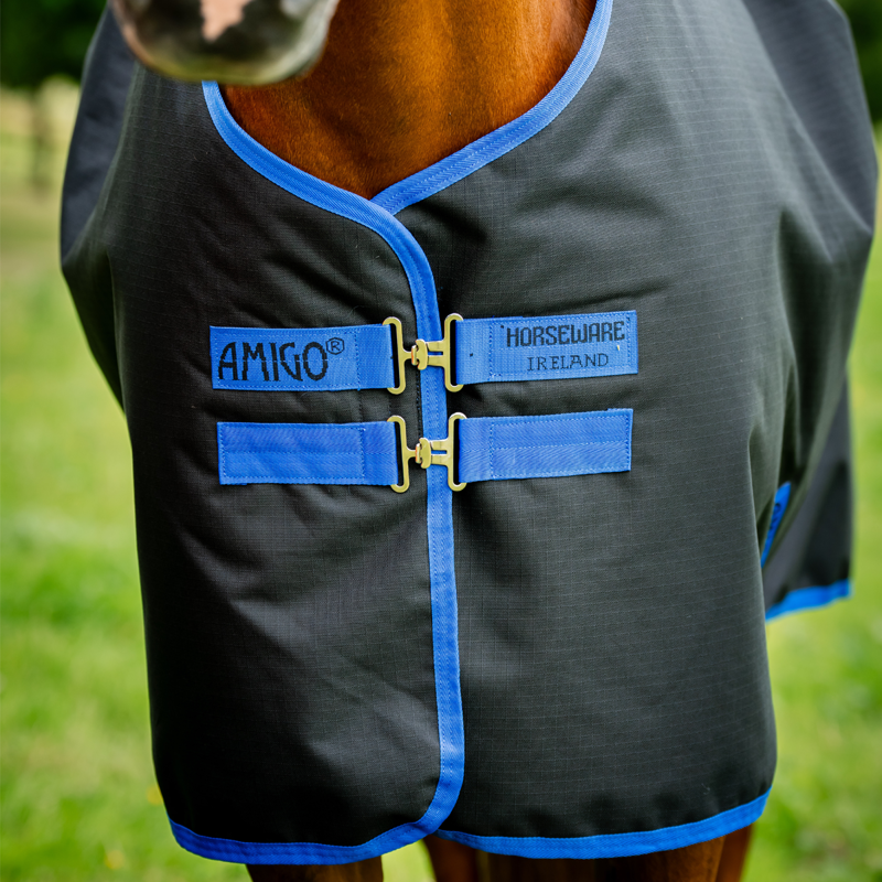 Horseware Amigo Ripstop 900 Fleece Lined Original 50g Turnout Rug - Black/Classic Blue-1