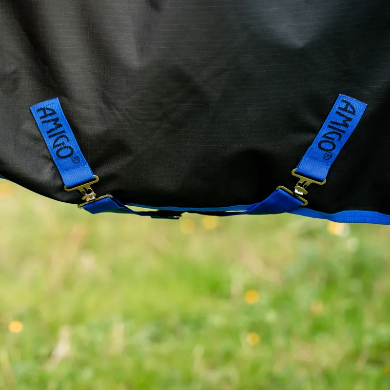 Horseware Amigo Ripstop 900 Fleece Lined Original 50g Turnout Rug - Black/Classic Blue-3