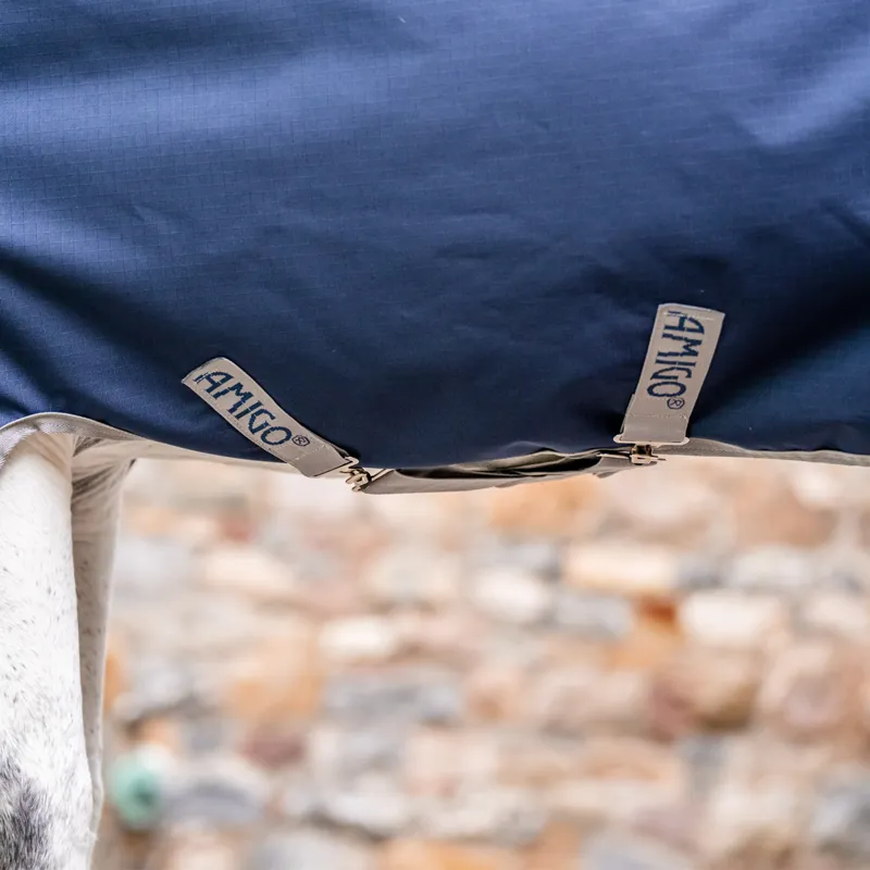 Horseware Amigo Ripstop 900 Fleece Lined Original 50g Turnout Rug - Navy/Titanium Grey-3