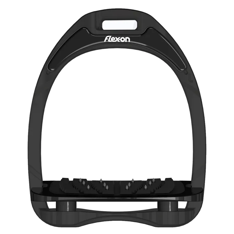 Flex-On Aluminium Inclined Ultra-Grip Stirrups - Black/Black/Black