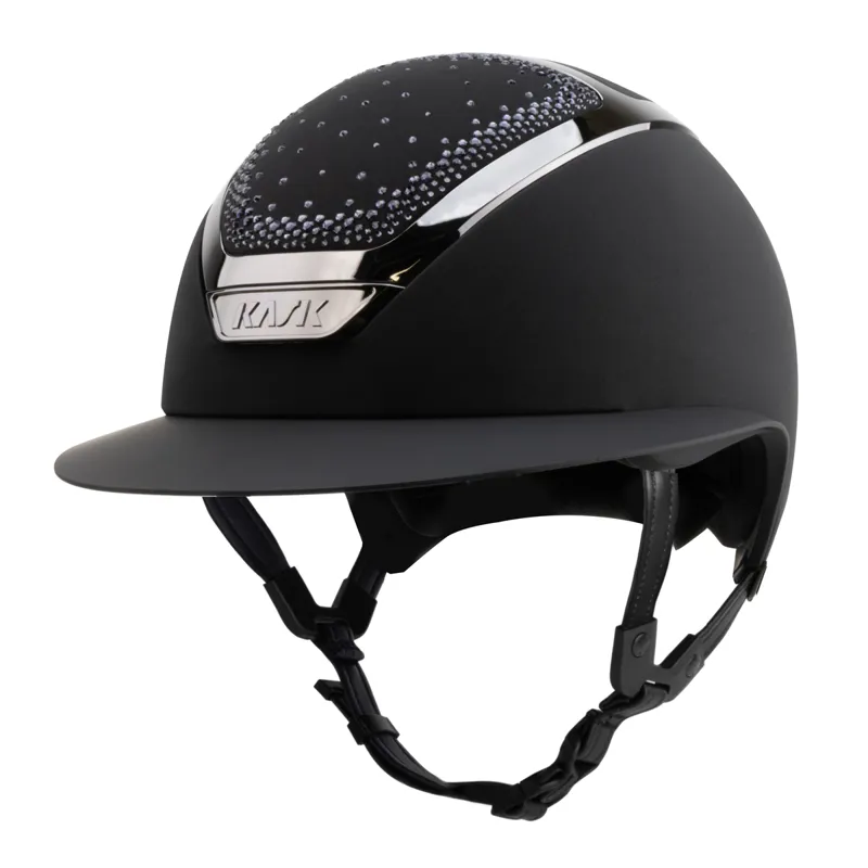 Kask Star Lady Chrome Riding Hat with Anima Crystals In-Out - Black