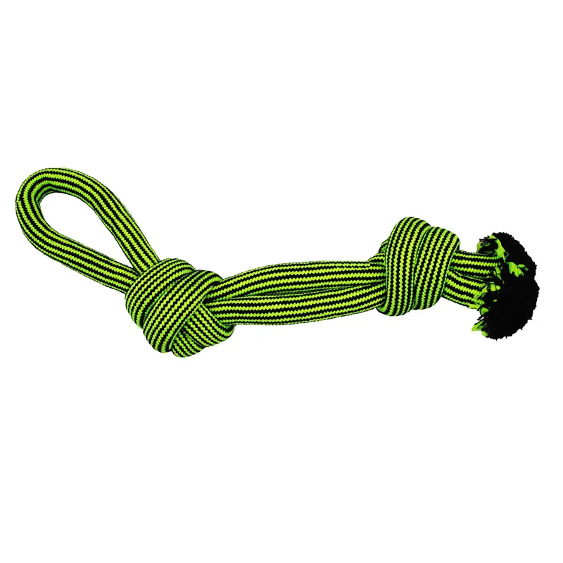 Jolly Pets Knot-n-Chew Looped Rope - Green/Black - 6 inch
