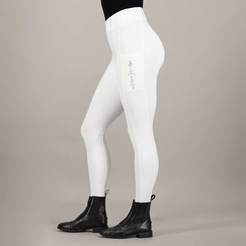 HV Polo Ladies Evi Full Grip Riding Tights - White-4