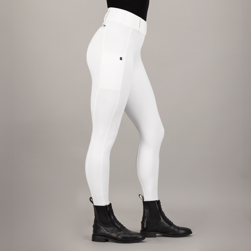 HV Polo Ladies Evi Full Grip Riding Tights - White-5