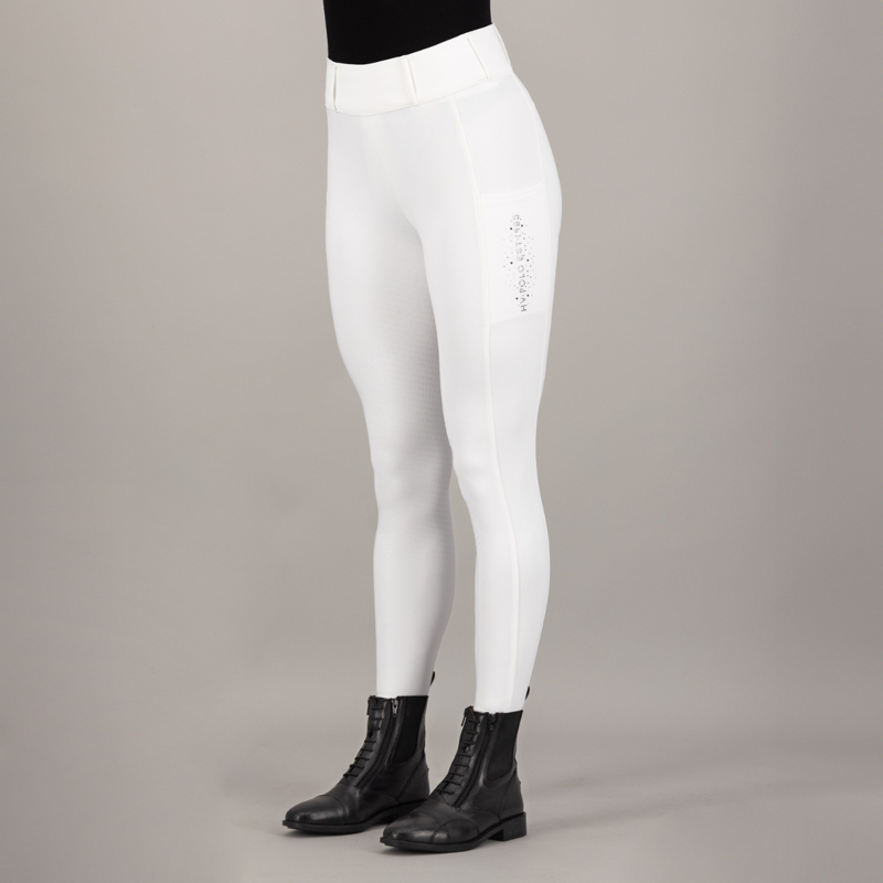 HV Polo Ladies Evi Full Grip Riding Tights - White-2