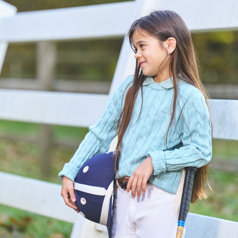 HV Polo Children's Tally Pullover - Aqua Sky-1