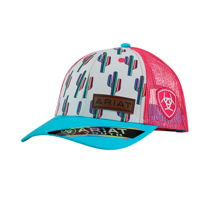 Ariat Youth Cactus Print Cap - White
