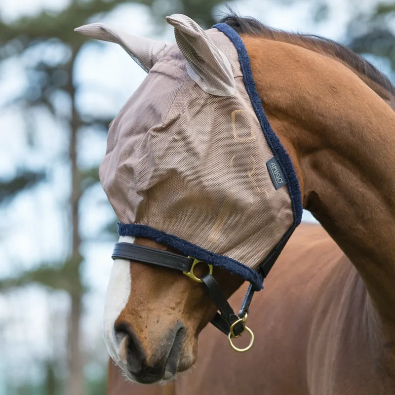 Horseware Amigo Flymask - Bronze/Navy