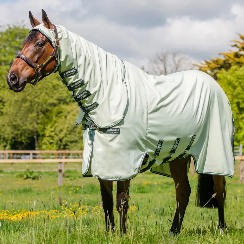 Horseware Rambo Hoody Sweet Itch Fly Rug - Green/Sage/Beige