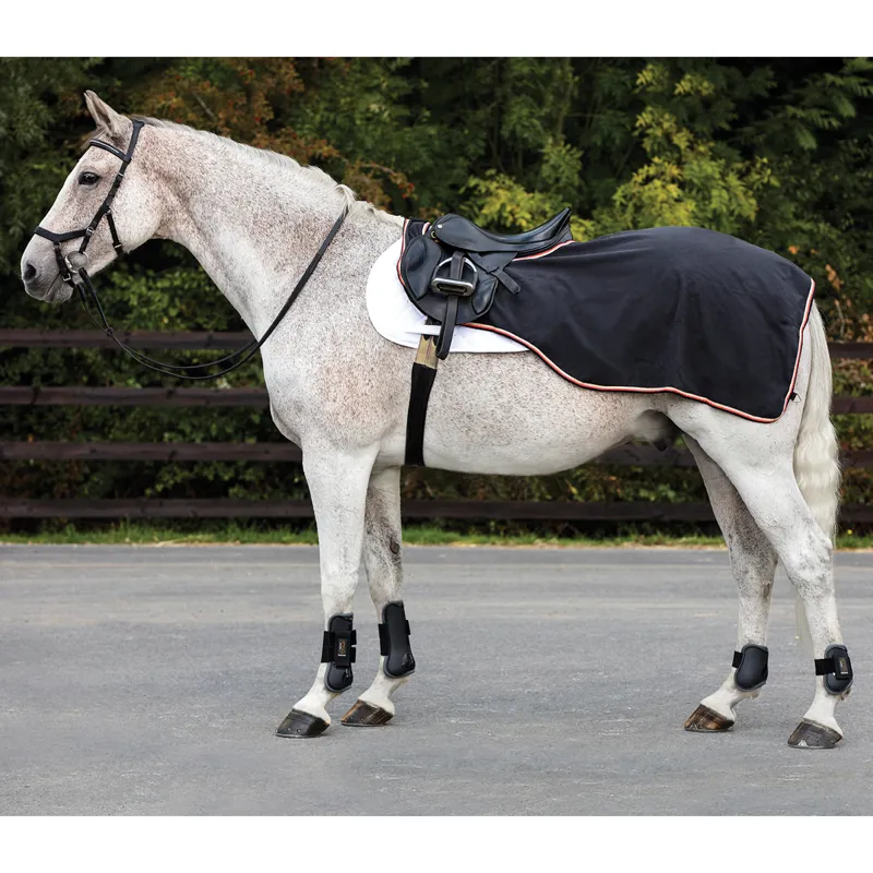 Horseware Rambo Waterproof Fleece Competition Exercise Sheet - Black/Tan/Orange