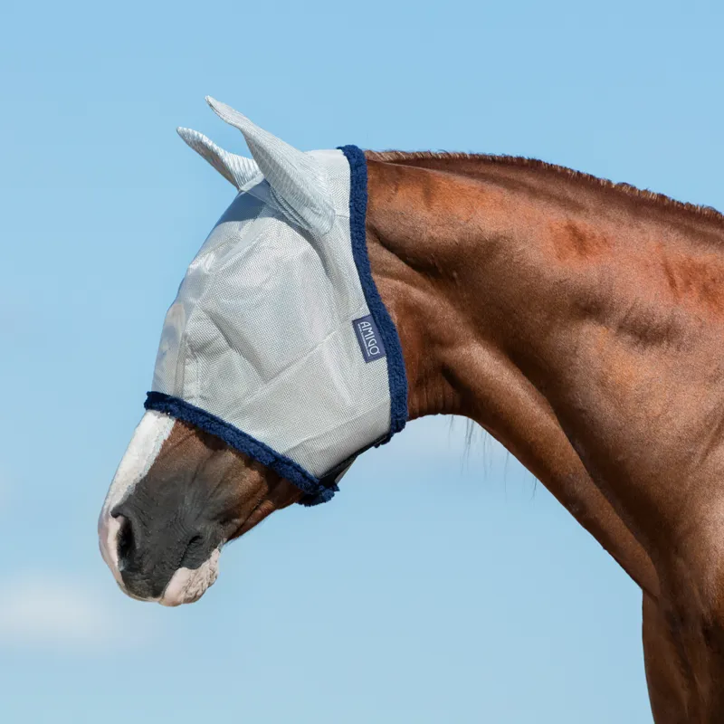 Horseware Amigo Fly Mask - Silver/Navy