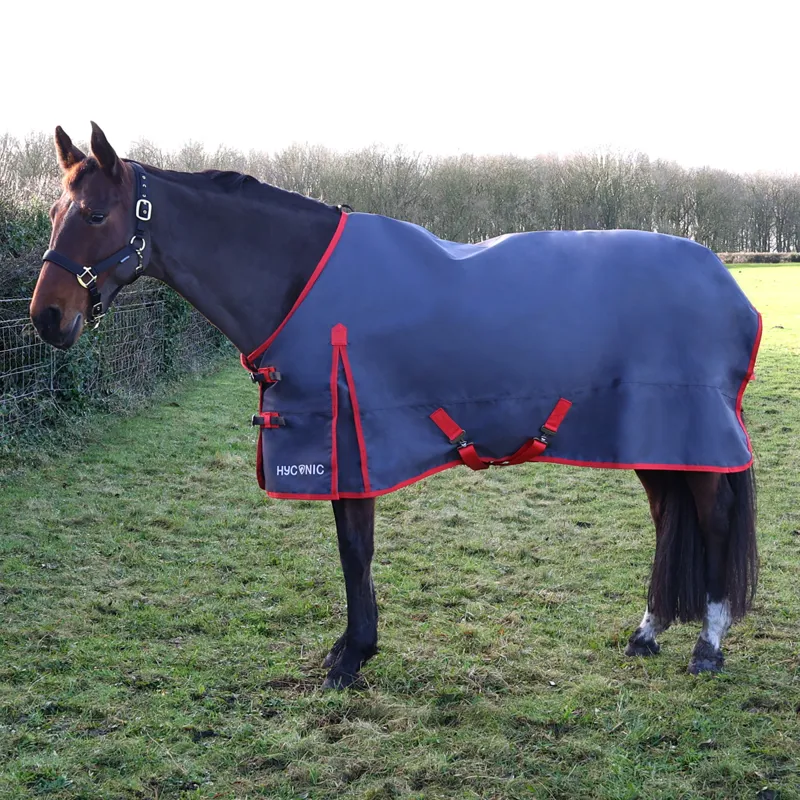 Hy HYCONIC 0g Turnout Rug - Charcoal/Red