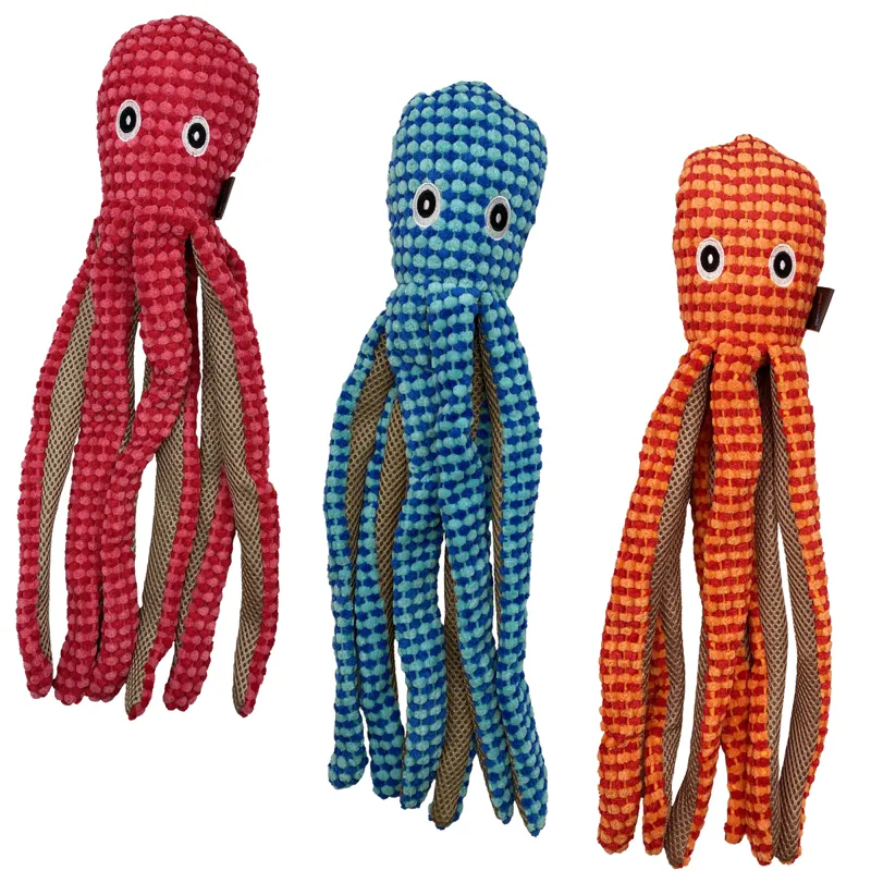 Hem and Boo Octopus Plush Dog Toy - Assorted Colour