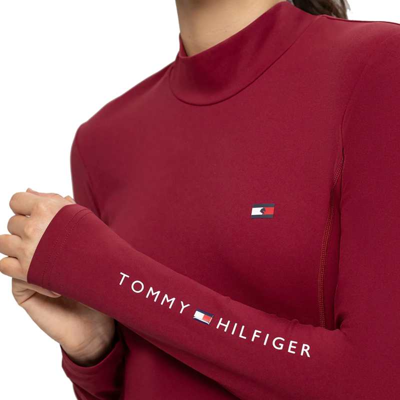 Tommy Hilfiger Women's High Neck Long Sleeve Base Layer - Rouge-2