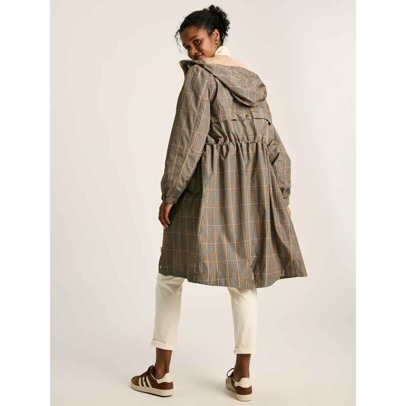 Joules Ladies Holkham Waterproof Packable Raincoat - Henson Check-3