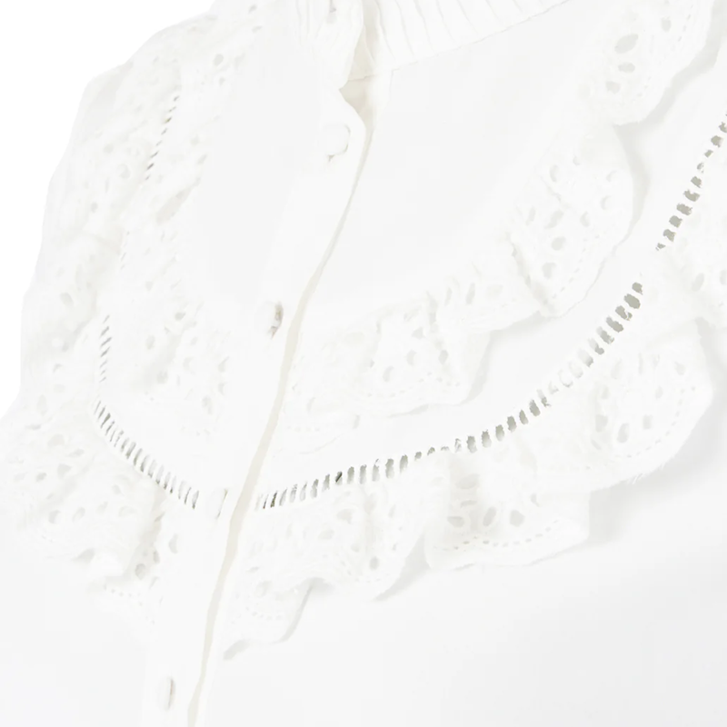 Holland Cooper Audley Lace Blouse - White-12