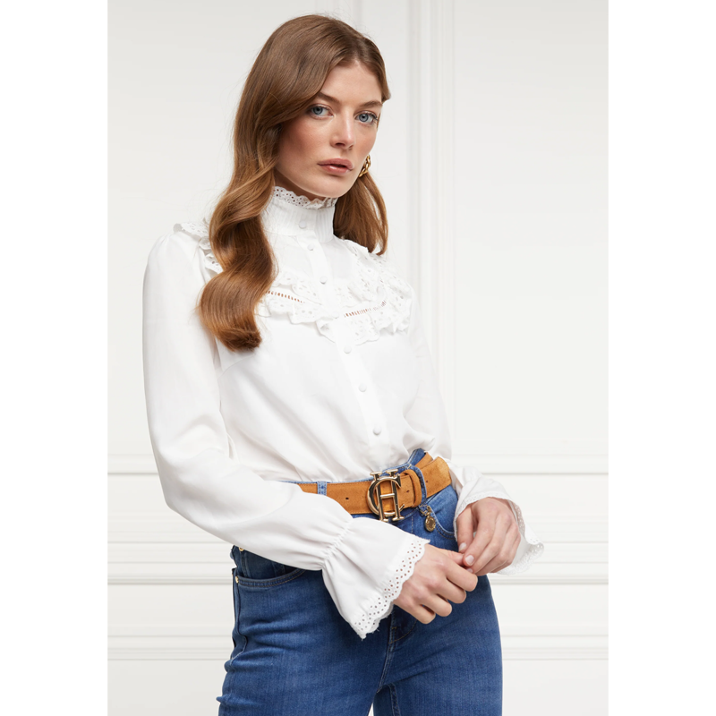 Holland Cooper Audley Lace Blouse - White-4