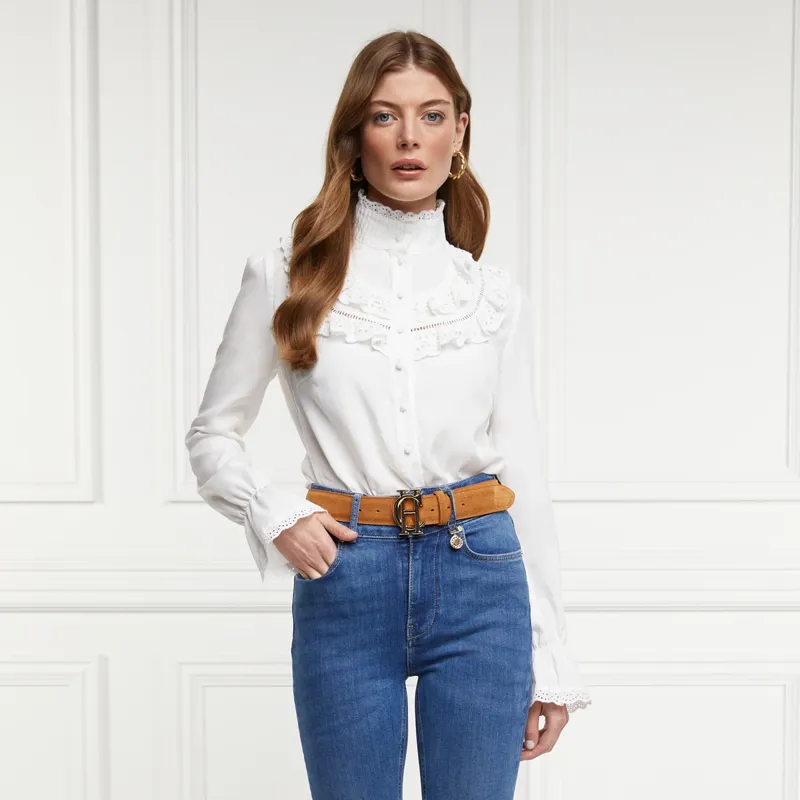 Holland Cooper Audley Lace Blouse - White