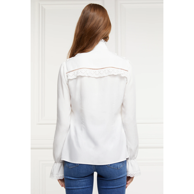 Holland Cooper Audley Lace Blouse - White-6