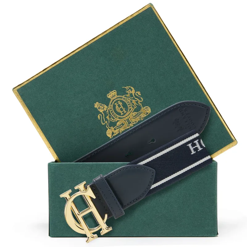 Holland Cooper Burghley Logo Riding Belt - Ink Navy