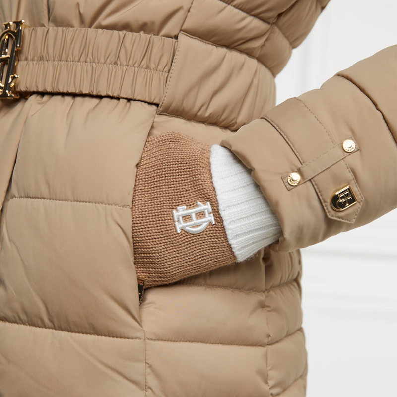 Holland Cooper Chelsea Logo Knitted Gloves - Camel Cream-3