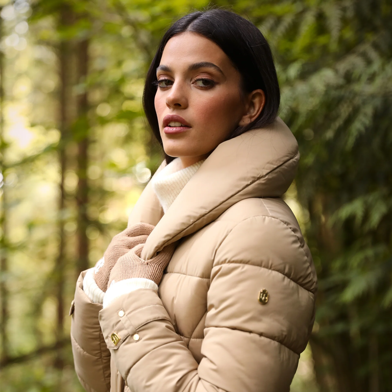 Holland Cooper Chelsea Logo Knitted Gloves - Camel Cream-5