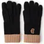 Holland Cooper Chelsea Logo Knitted Gloves - Black/Tan