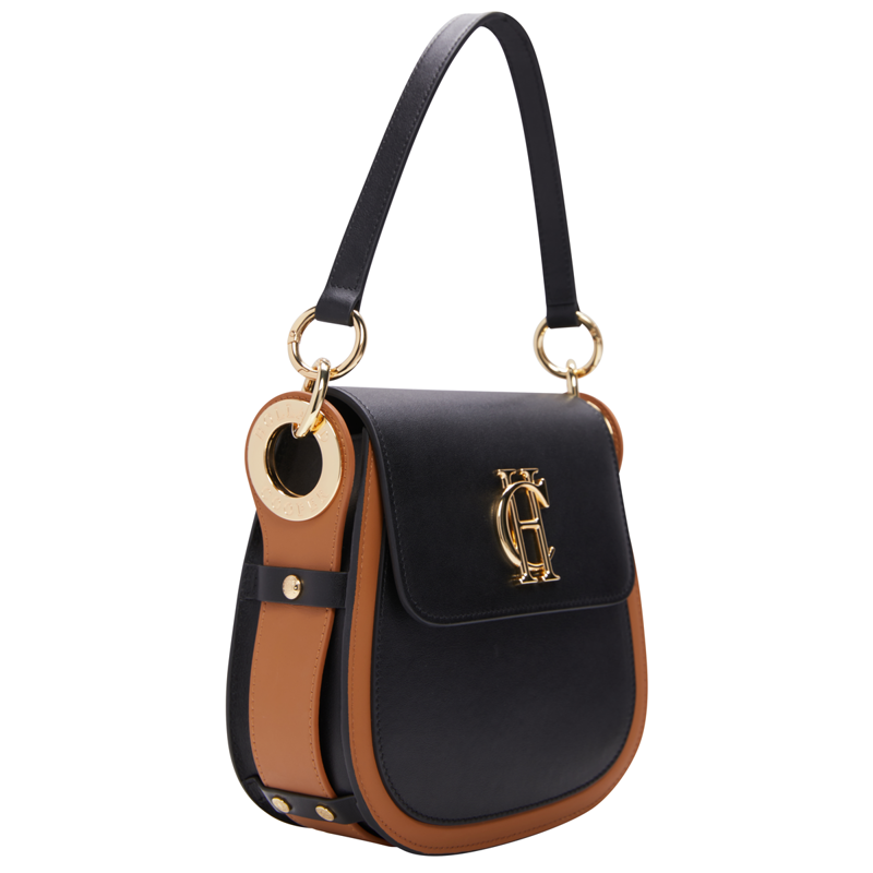 Holland Cooper Chelsea Saddle Bag - Black/Tan-2
