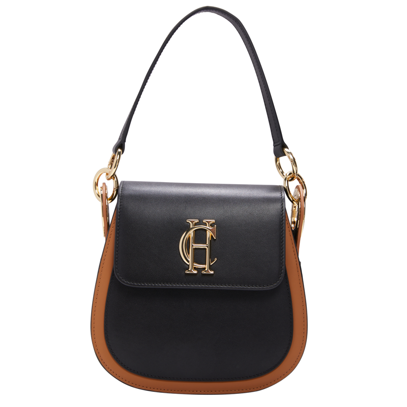 Holland Cooper Chelsea Saddle Bag - Black/Tan-1