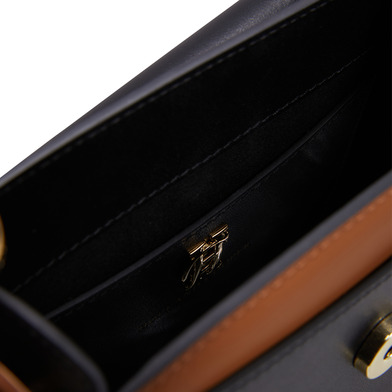 Holland Cooper Chelsea Saddle Bag - Black/Tan-4