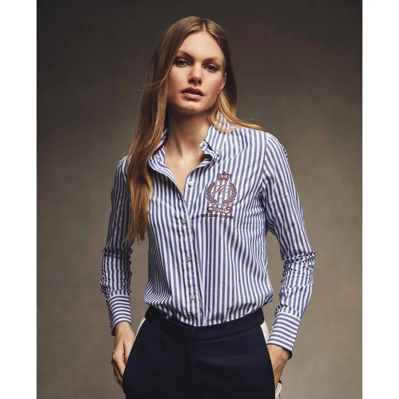 Holland Cooper Classic Button Down Shirt - Navy Stripe-9