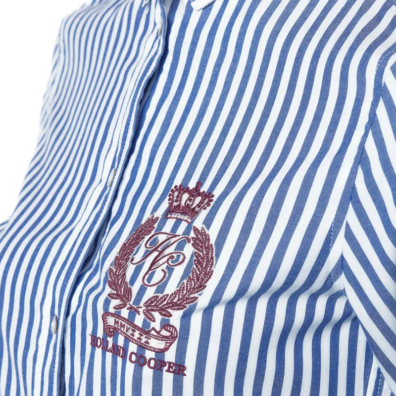 Holland Cooper Classic Button Down Shirt - Navy Stripe-5