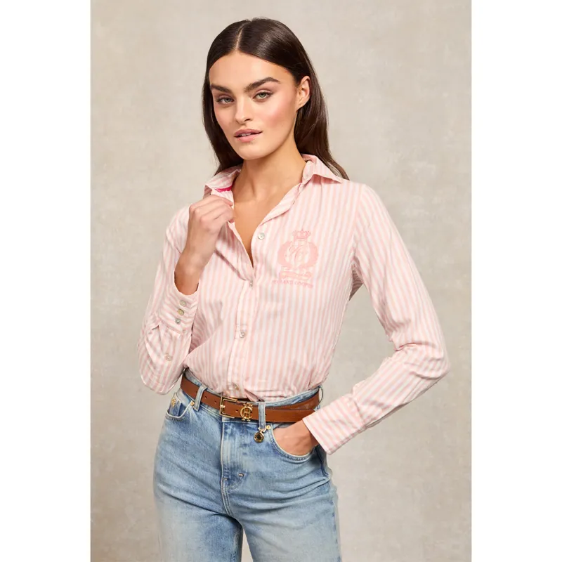 Holland Cooper Classic Button Down Shirt - Pink Stripe