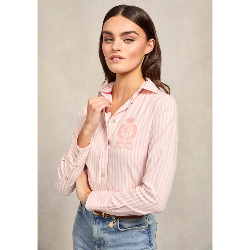 Holland Cooper Classic Button Down Shirt - Pink Stripe-1