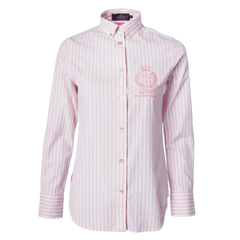 Holland Cooper Classic Button Down Shirt - Pink Stripe-5