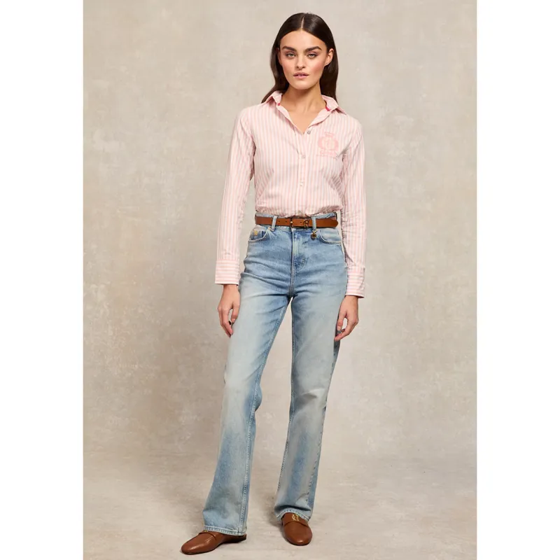 Holland Cooper Classic Button Down Shirt - Pink Stripe-3