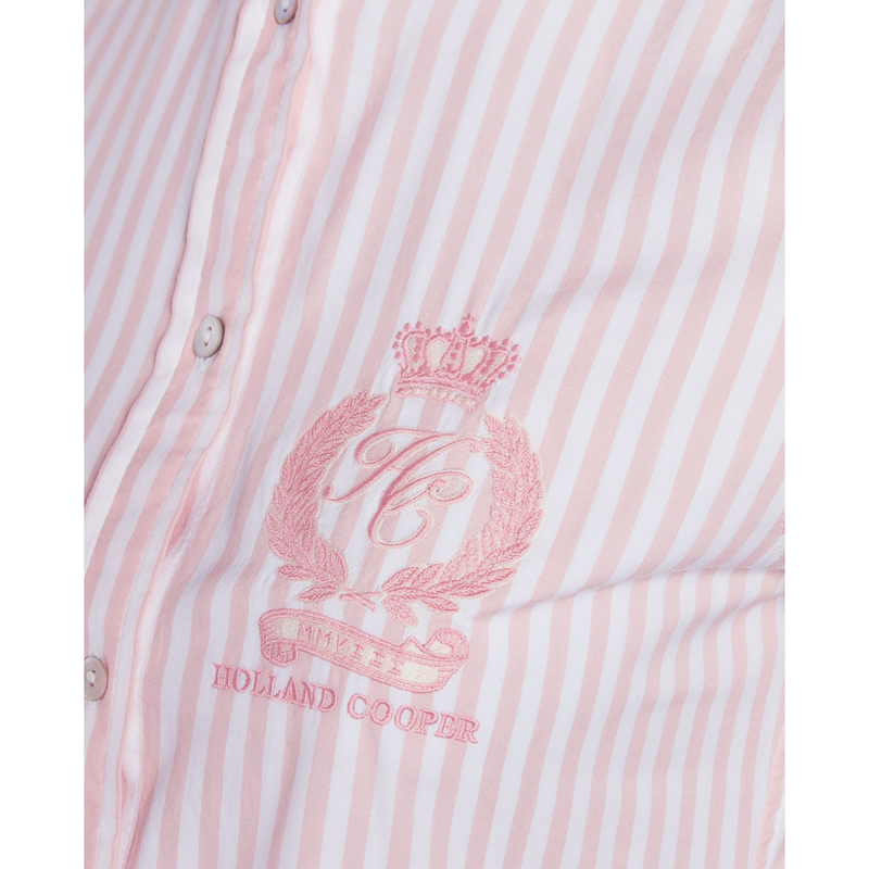 Holland Cooper Classic Button Down Shirt - Pink Stripe-9