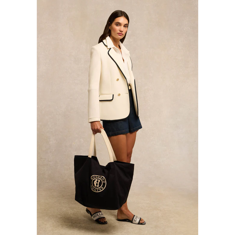Holland Cooper Classic Shopper - Navy Ecru-3