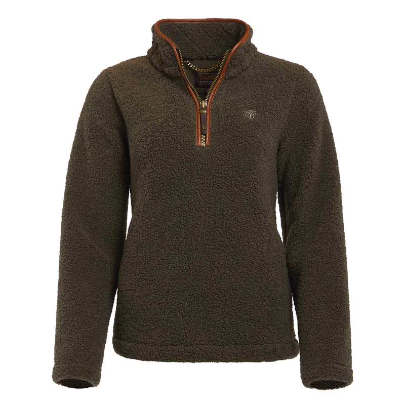 Holland Cooper Country Fleece Quarter Zip - Khaki Borg-5