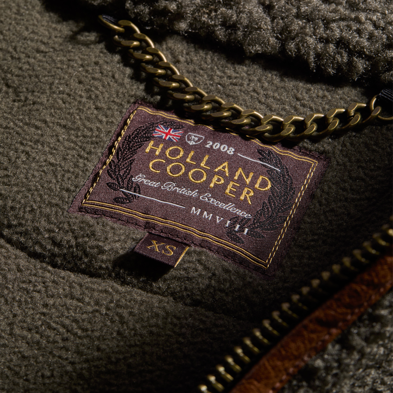 Holland Cooper Country Fleece Quarter Zip - Khaki Borg-7