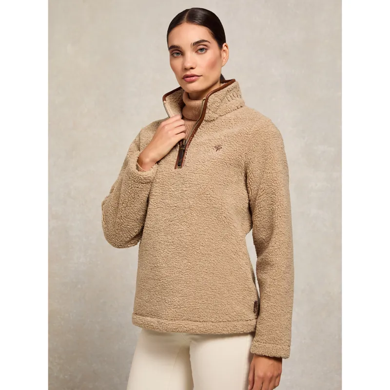 Holland Cooper Country Fleece Quarter Zip - Natural Borg-2