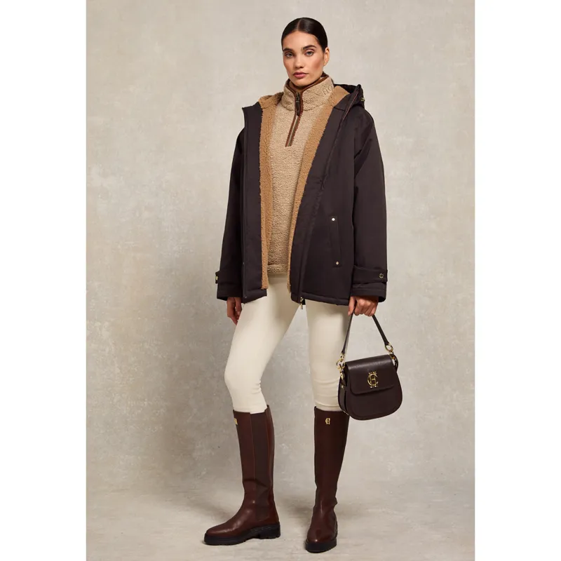 Holland Cooper Country Fleece Quarter Zip - Natural Borg-4