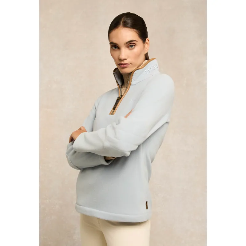 Holland Cooper Country Fleece Quarter Zip - Pale Blue-1