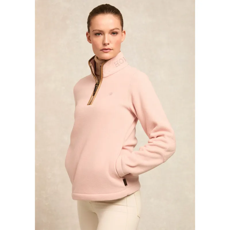 Holland Cooper Country Fleece Quarter Zip - Soft Pink