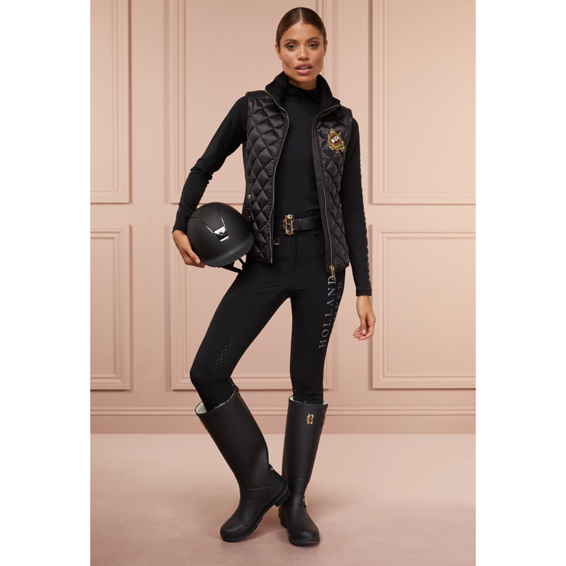 Holland Cooper Diamond Quilt Classic Gilet - Black-4