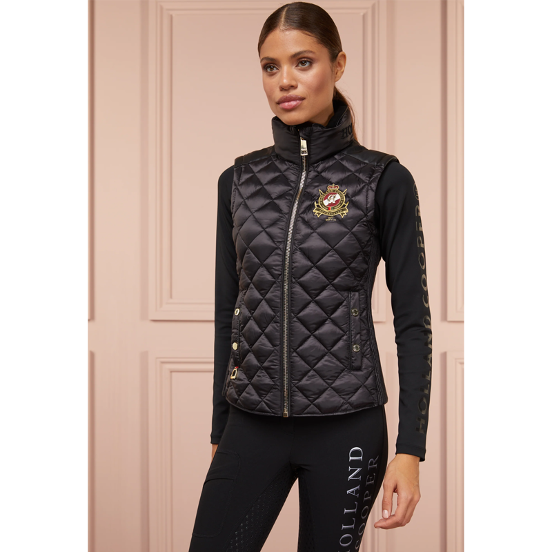 Holland Cooper Diamond Quilt Classic Gilet - Black-2