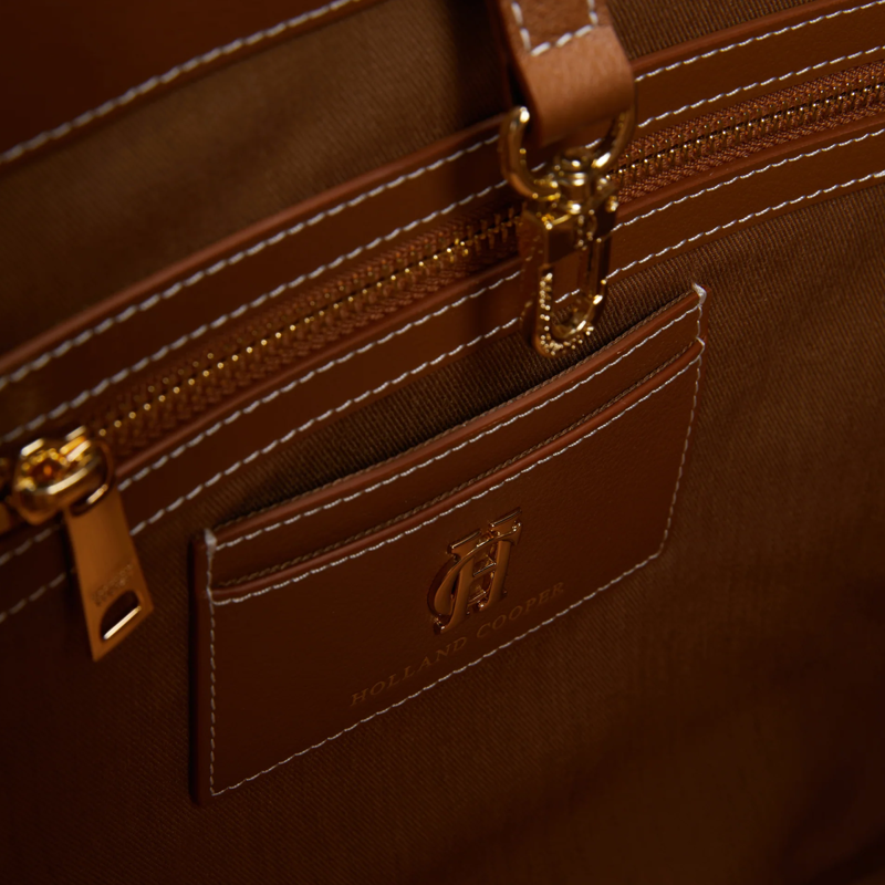 Holland Cooper Kensington Tote Bag - Tan Herringbone-5